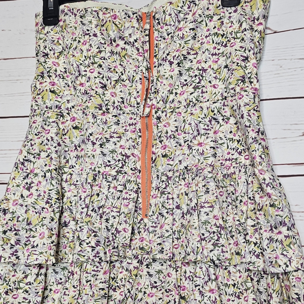 J. Crew Strapless Floral Tiered Mini Dress - Picture 7 of 13